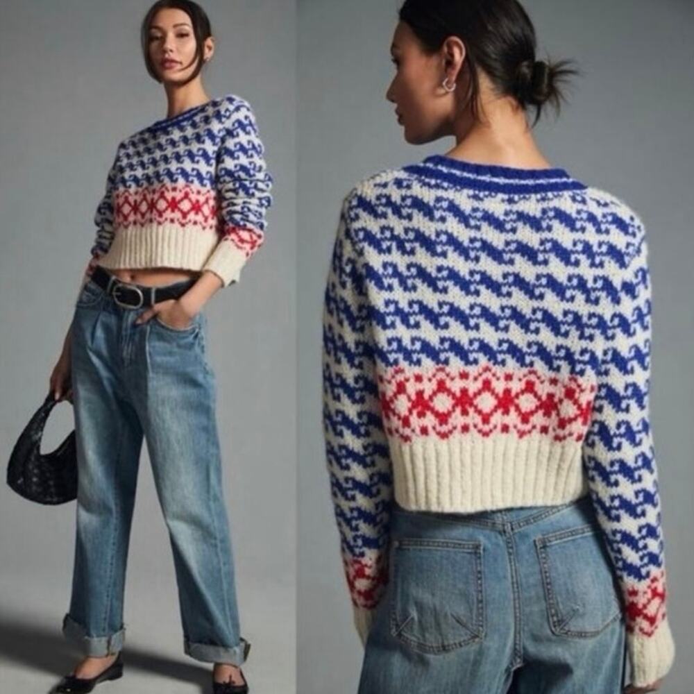 MOTHER The Wide Sleeve Jumper Crop Sweater New
